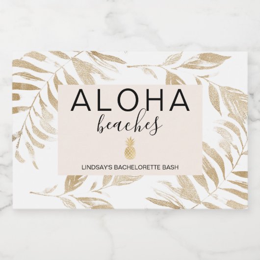 Aloha Beaches Bachelorette Sparkling Wijnetiket (Enkel label)