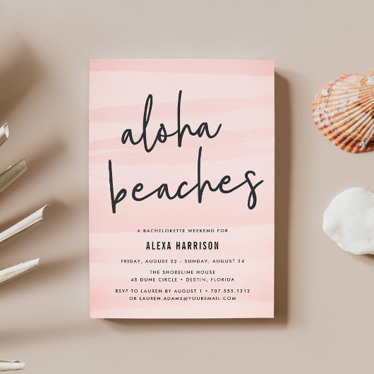 Aloha Beaches Bachelorette Weekend Uitnodiging
