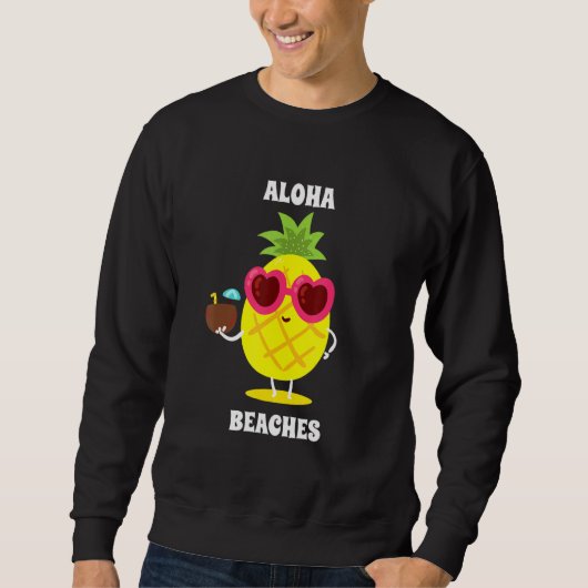 Aloha Beaches Coconut Pineapple Hawaii Vacature Trui (Voorkant)