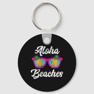 Aloha Beaches Funny Tropische Hawaiiaanse ananas S Sleutelhanger