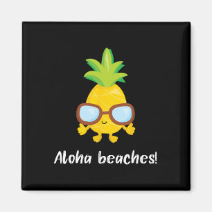 Aloha Beaches Grafische Ananas Met Zonnebril Gift Magneet
