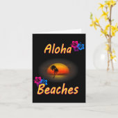 Aloha Beaches Hawaï T Shirt Funny Gift Feestdagen Kaart (Gele Bloem)