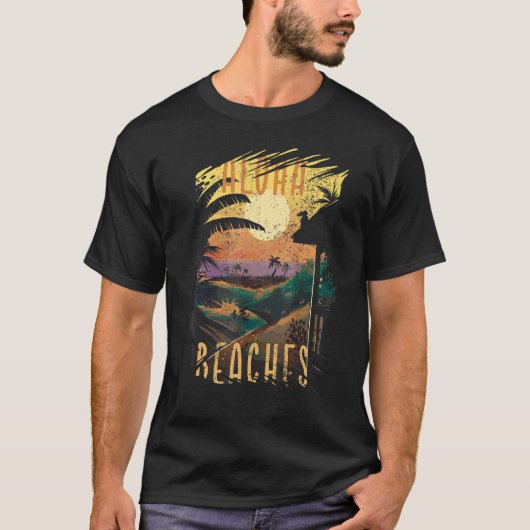 Aloha Beaches  Hawaii Beach Tropisch Vacat T-shirt (Voorkant)