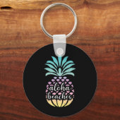 Aloha Beaches Hawaii Hawaiian Pineapple Cute Beach Sleutelhanger (Voorkant)