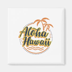 Aloha Beaches Hawaii Palms  Surfer Shirt Magneet