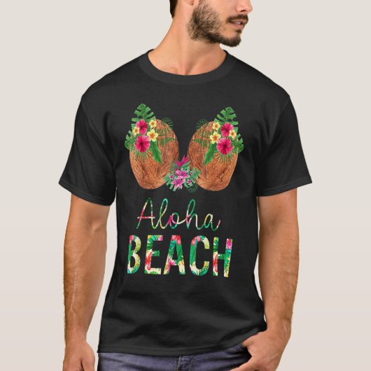 Aloha Beaches Hawaiian Coconut Bra Summer T-shirt (Voorkant)
