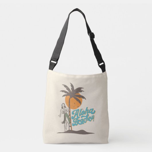 Aloha Beaches Hula Girl Hawaii Hawaiian Retro Crossbody Tas (Voorkant)