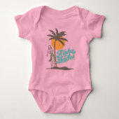 Aloha Beaches Hula Girl Hawaii Hawaiian Retro Romper (Voorkant)