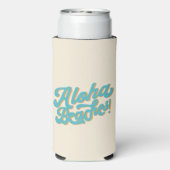 Aloha Beaches Hula Girl Hawaii Hawaiian Retro Seltzer Blikjeskoeler (Seltzer Achterkant)