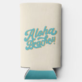 Aloha Beaches Hula Girl Hawaii Hawaiian Retro Seltzer Blikjeskoeler (Achterkant)