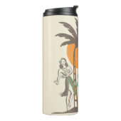 Aloha Beaches Hula Girl Hawaii Hawaiian Retro Thermosbeker (Gedraaid links)
