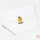 Aloha Beaches Kawaii Schattigee Ananas Hawaï Hawaï Ronde Sticker (Envelop)