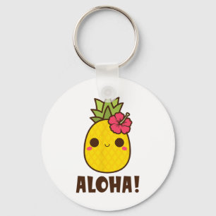 Aloha Beaches Kawaii Schattigee Ananas Hawaï Hawaï Sleutelhanger