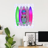 Aloha Beaches Pineapple Poster (Thuiskantoor)
