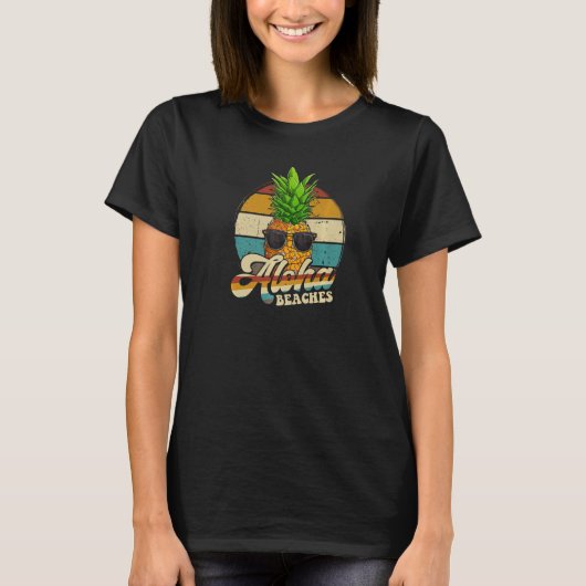 Aloha Beaches Pineapple Zonnebril Aloha Hawaii Ha T-shirt (Voorkant)