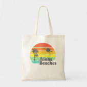 Aloha Beaches Retro Beach Vacation Summer Quote Wo Tote Bag (Voorkant)