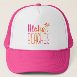 Aloha Beaches | Roze en Oranje Trucker Hat Pet