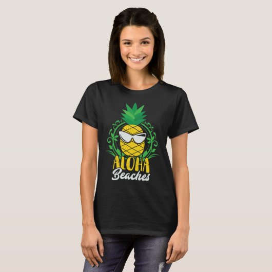 ALOHA Beaches  Sarcastic Pineapple Summer T-shirt (Voorkant volledig)