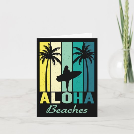 Aloha Beaches Surfer Girl Hawaii  Hawaiian Kaart (Voorkant)