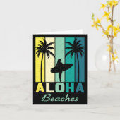 Aloha Beaches Surfer Girl Hawaii  Hawaiian Kaart (Gele Bloem)