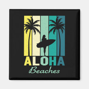 Aloha Beaches Surfer Girl Hawaii  Hawaiian Magneet