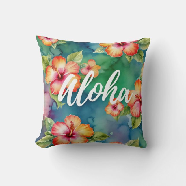 Aloha beautiful hibiscus flower pattern Hawaii  Kussen (Voorkant)