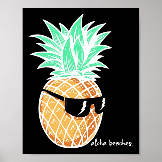 Aloha bezoekt ananas Summer Beach Tropisch Vaca Poster (Voorkant)