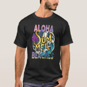 Aloha bezoekt Tropisch Hawaiian Summer Island Vaca T-shirt (Voorkant)