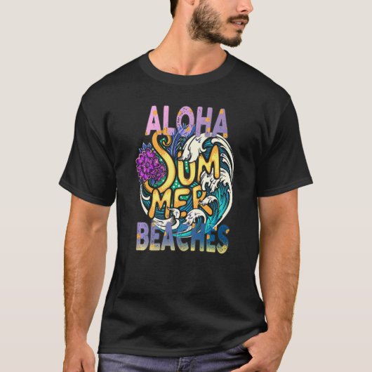 Aloha bezoekt Tropisch Hawaiian Summer Island Vaca T-shirt (Voorkant)