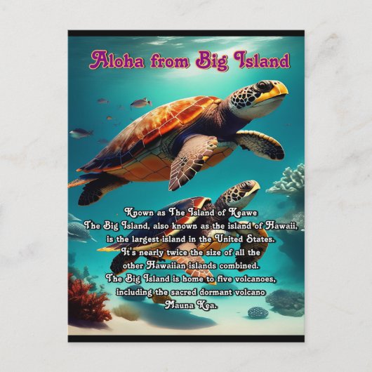 Aloha Big Island Hawaii Briefkaart (Voorkant)