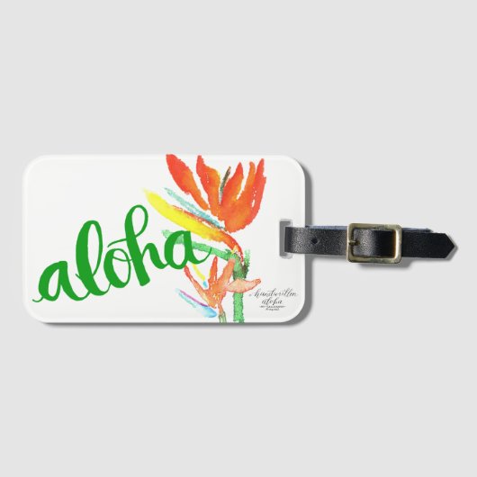 Aloha Bird of Paradise Luggage / Bag Labels - Gree (Voorkant (horizontaal))