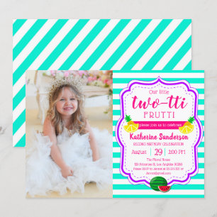 Aloha Birthday Luau Tropical Photo Two-tti Frutti Kaart