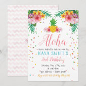Aloha Birthday Uitnodiging (Voorkant / Achterkant)