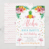 Aloha Birthday Uitnodiging (Voorkant / Achterkant)