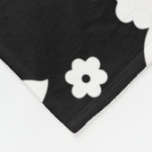 Aloha Black Classic Hawaiian Seamless Pattern Fleece Deken (Hoek)