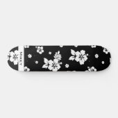 Aloha Black Classic Hawaiian Seamless Pattern Persoonlijk Skateboard (Horizontaal)