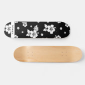 Aloha Black Classic Hawaiian Seamless Pattern Persoonlijk Skateboard (Horizontaal)