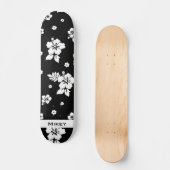 Aloha Black Classic Hawaiian Seamless Pattern Persoonlijk Skateboard (Voorkant)