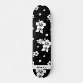 Aloha Black Classic Hawaiian Seamless Pattern Persoonlijk Skateboard (Voorkant)