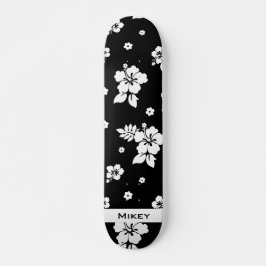 Aloha Black Classic Hawaiian Seamless Pattern Persoonlijk Skateboard