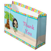 Aloha Black Hair Girl Hartelijk dank Groot Cadeauzakje (Voorkant Gekanteld)