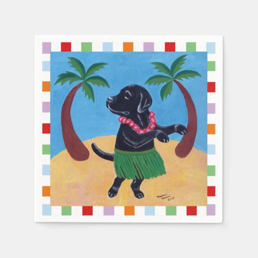 Aloha Black Lab Painting Servetten (Voorkant)