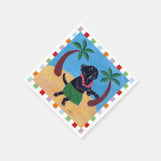 Aloha Black Lab Painting Servetten (Hoek)