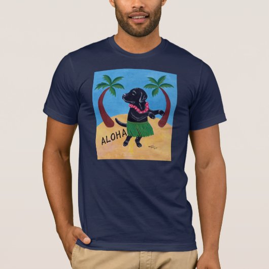 Aloha Black Lab T-shirt (Voorkant)