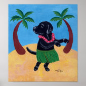 Aloha Black Labrador Artwork Poster (Voorkant)