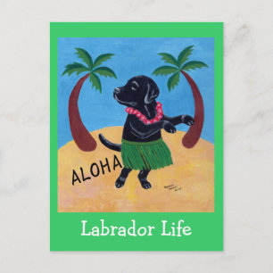 Aloha Black Labrador Briefkaart