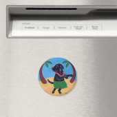 Aloha Black Labrador Magneet (Insitu (Vaatwasser))