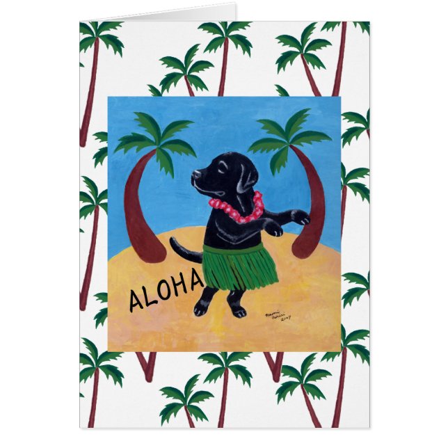 Aloha Black Labrador Painting (Voorkant)