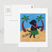 Aloha Black Labrador schilderij Briefkaart (Voorkant / Achterkant)