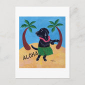 Aloha Black Labrador schilderij Briefkaart (Voorkant)